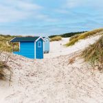 Schwedenhäuser blau Landschaftsfotografie